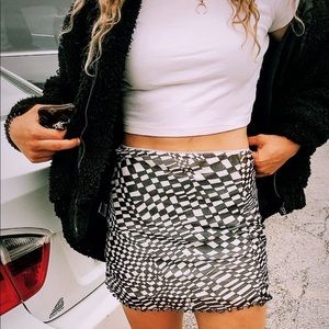 Checkered urban outfitters mini skirt